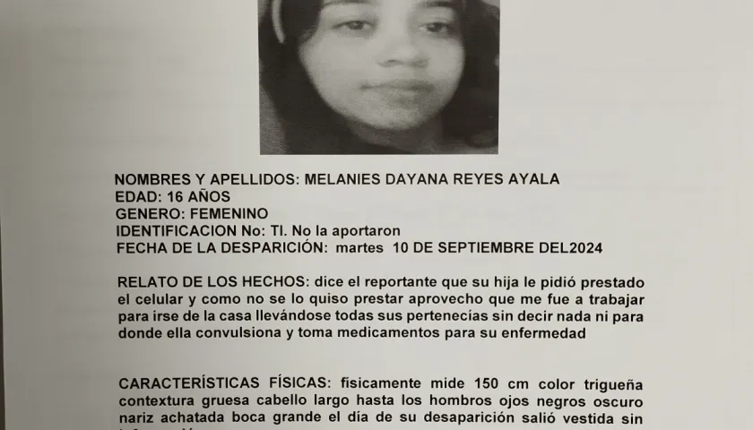 Denuncian desaparición de adolescente en Soledad 