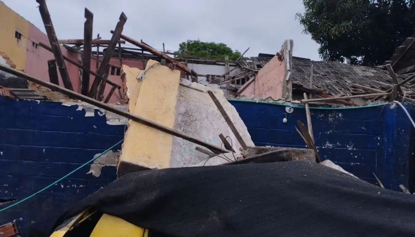 Así quedó una de las casas en el barrio Lucero.