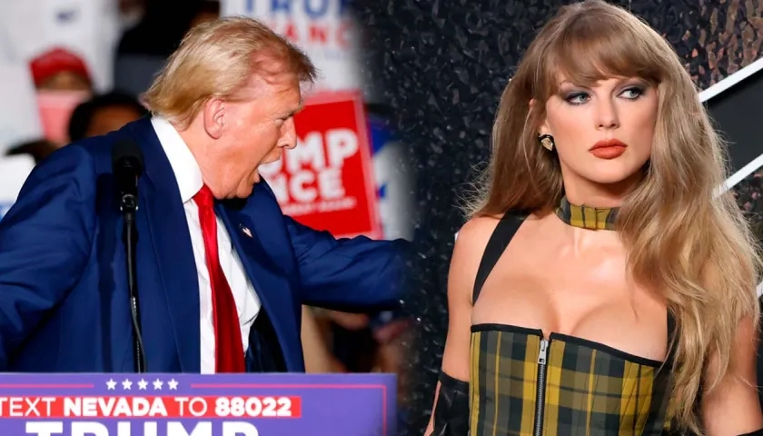 Donald Trump, candidato presidencial, y la cantante Taylor Swift.