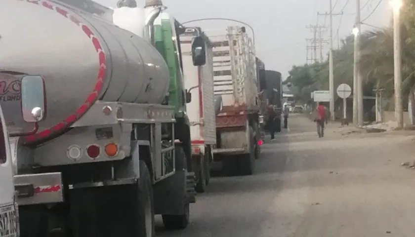 El bloqueo en el puente Pumarejo.