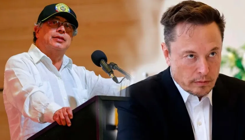 Gustavo Petro y Elon Musk.