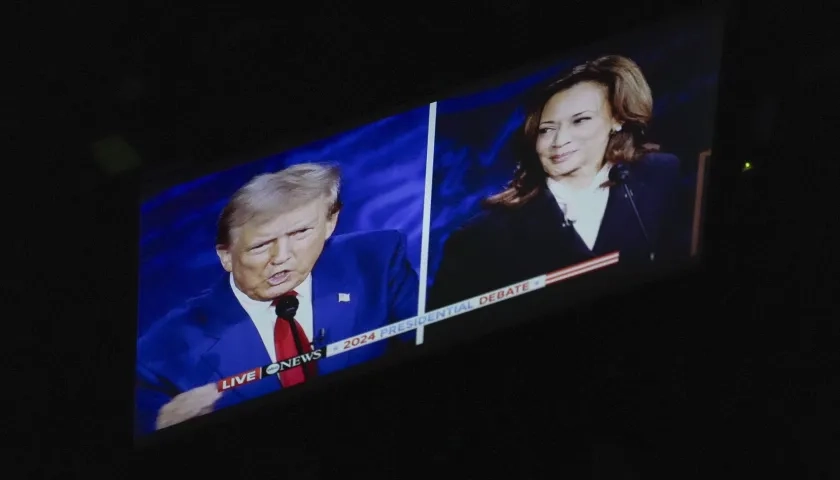 Donald Trump y Kamala Harris en debate.