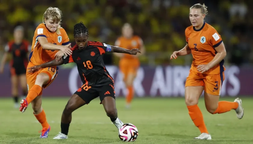 Linda Caicedo durante el partido de cuartos de final contra Países Bajos. 