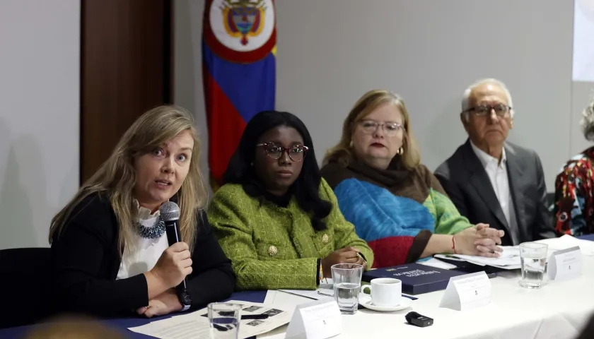 Rueda de prensa este jueves en Bogotá.