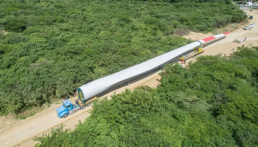 Llegada de los aerogeneradores.