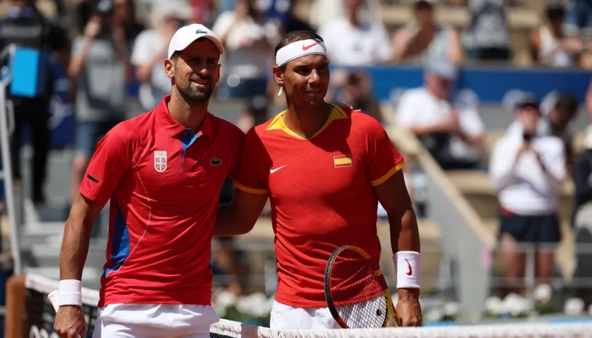 Novak Djokovic y Rafael Nadal antes de su último enfrentamiento, en los Juegos Olímpicos de París.