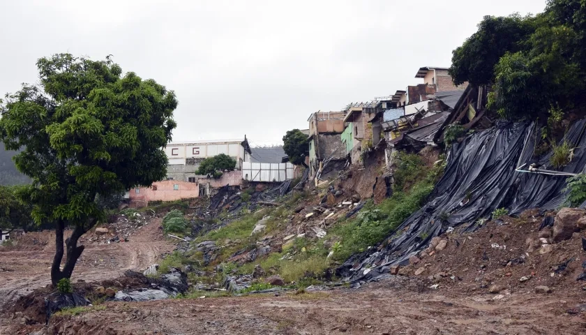 Zona de derrumbes en Tegucigalpa.