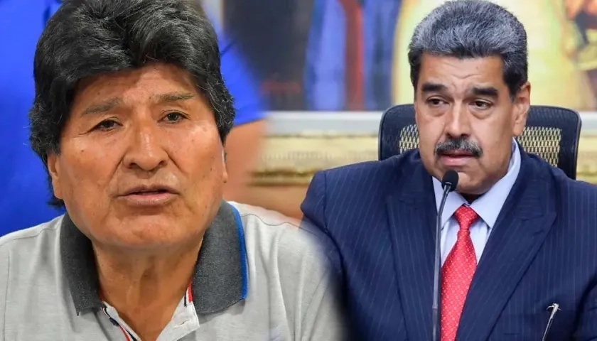 Expresidente de Bolivia, Evo Morales, y presidente de Venezuela, Nicolás Maduro.