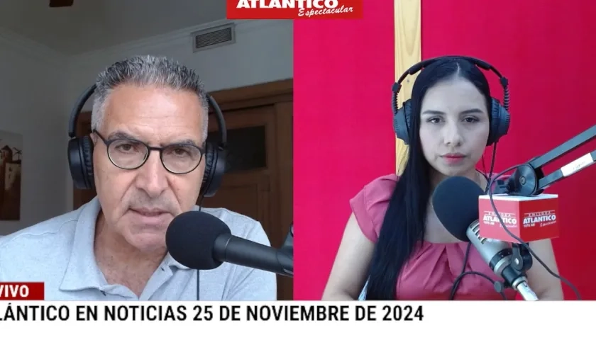 Jorge Cura / Lorena Lamilla, en el estudio Atlántico en Noticias.