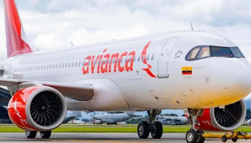 Avión de la aerolínea Avianca. 