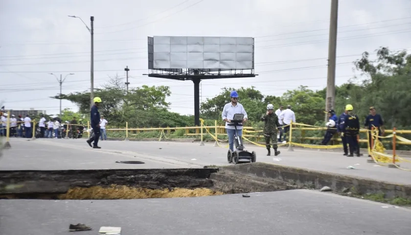 Puente de la Calle 30 después de la tragedia.