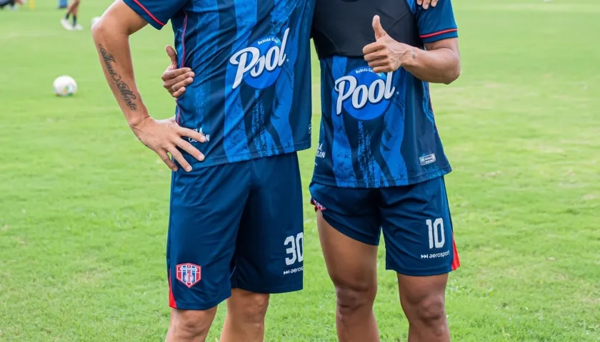 Andrés 'Pecoso' Correa y Jannenson Sarmiento, jugadores del Unión Magdalena.  