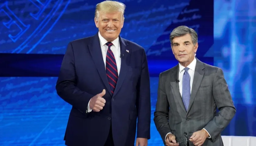 Donald Trump y el presentador George Stephanopoulos.