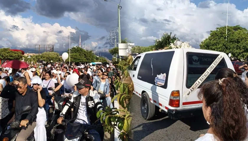 Caravana que despidió a familia Lora Rincón.