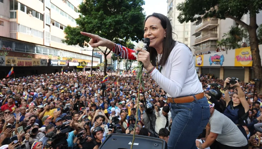 La líder antichavista, María Corina Machado.