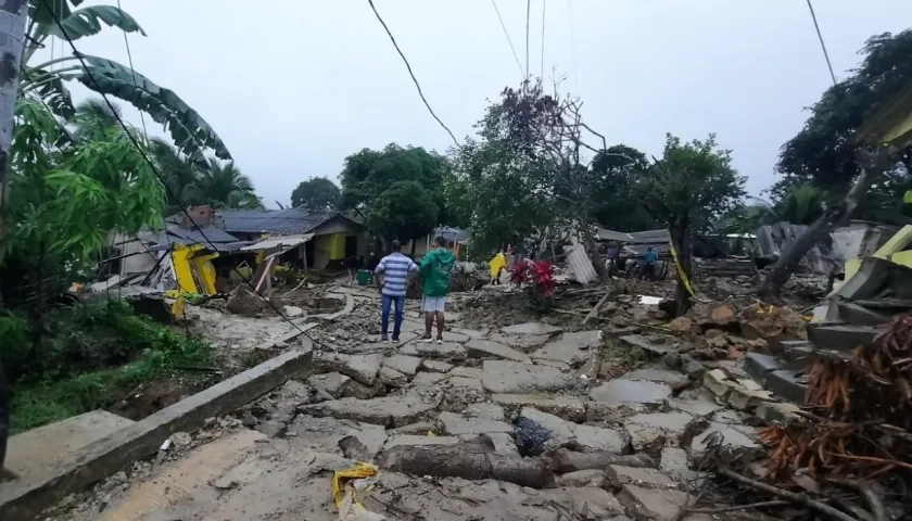 Momentos de la emergencia en Piojó. 