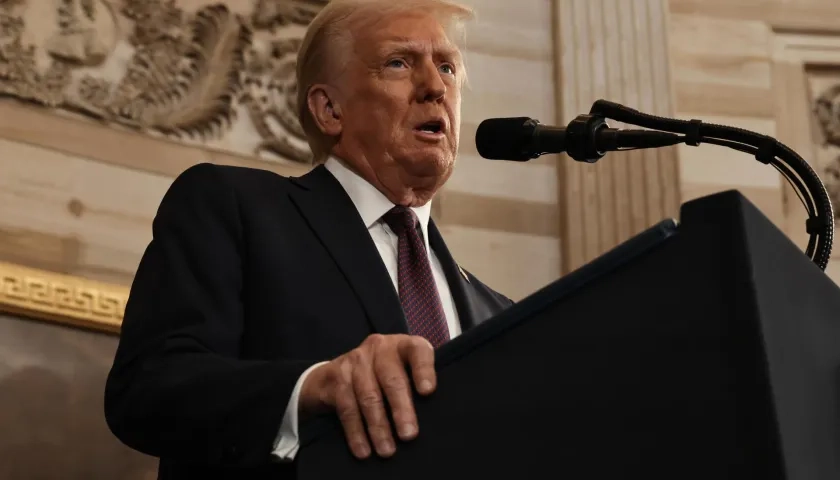 Donald Trump durante su primer discurso como Presidente de Estados Unidos. 