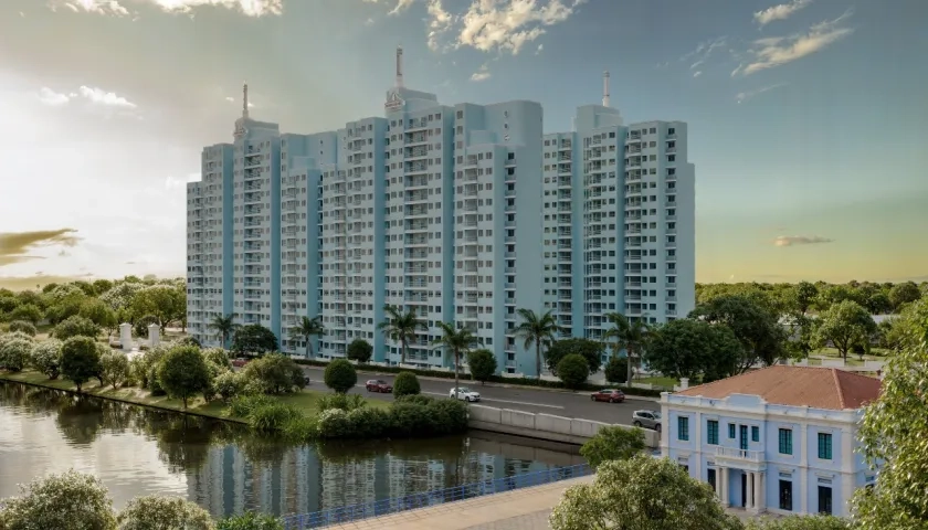 Distrito del Río, ubicado diagonal a la Intendencia Fluvial.