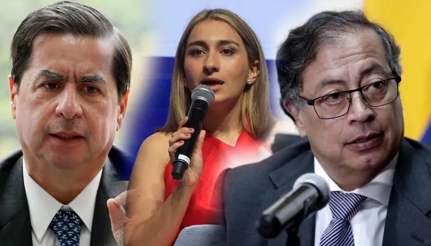 Juan Fernando Cristo, Laura Sarabia y Gustavo Petro.