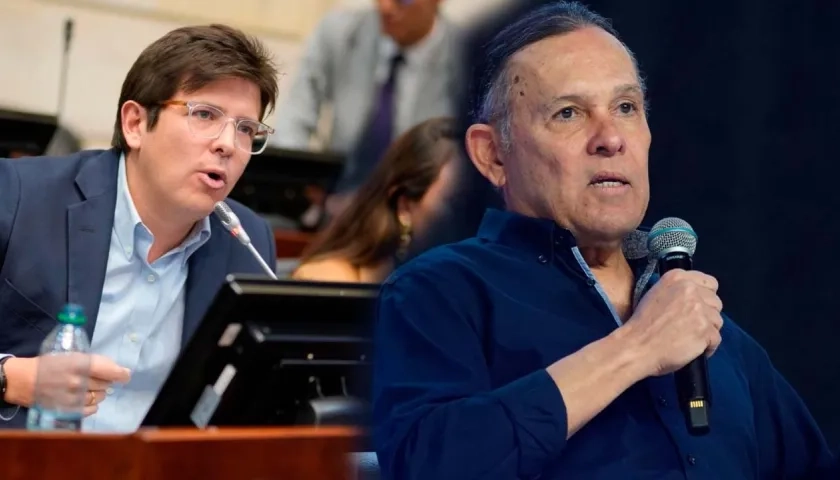 Los senadores de oposición Miguel Uribe y Efraín Cepeda. 