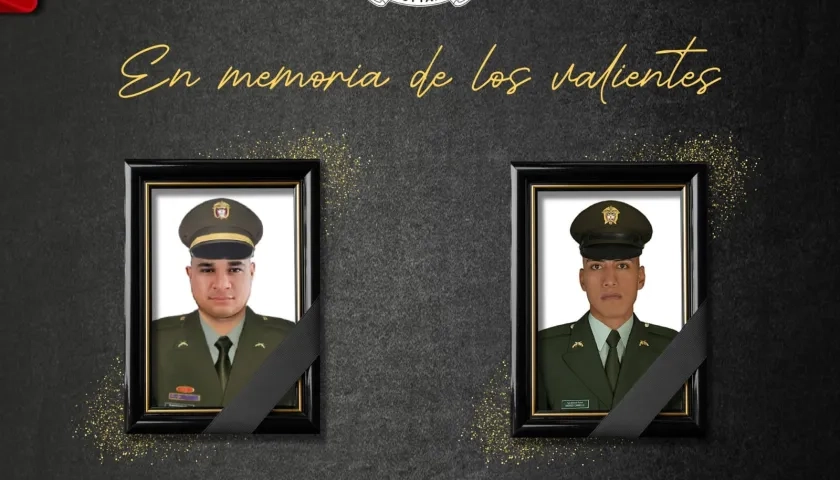 Los dos policías asesinados en el corregimiento de Pasacaballo. 