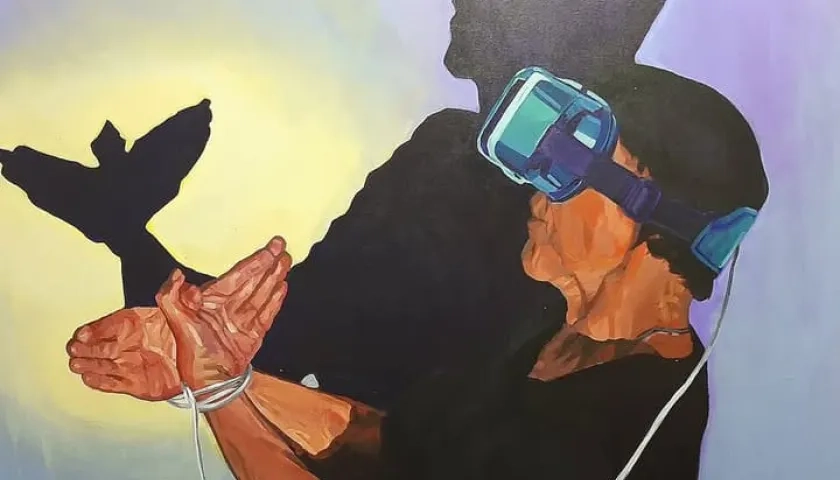 Obra de la exposición “Yo soy el que hago” del artista Emilian Rubio. 