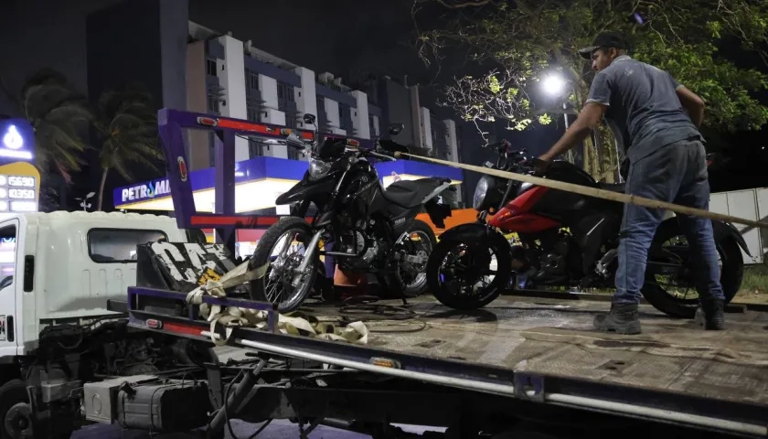 Dos de las motos inmovilizadas.