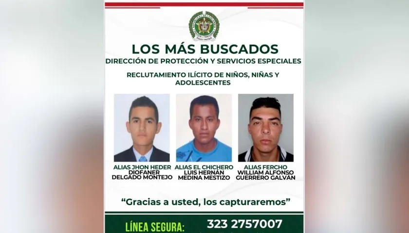 Cartel de los más buscados. 