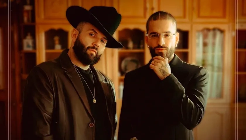 Maluma y Carín León después de su éxito 'Según quién'. 