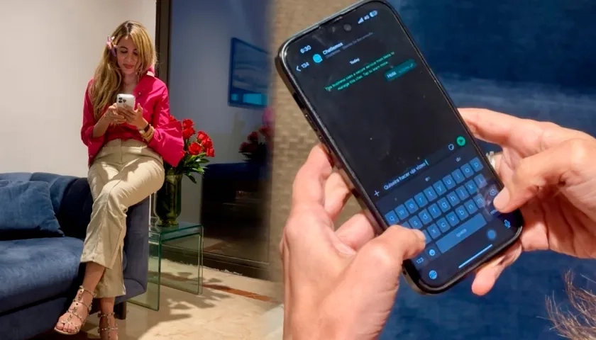 La gerente de ciudad, Ana María Aljure, usando la aplicación.