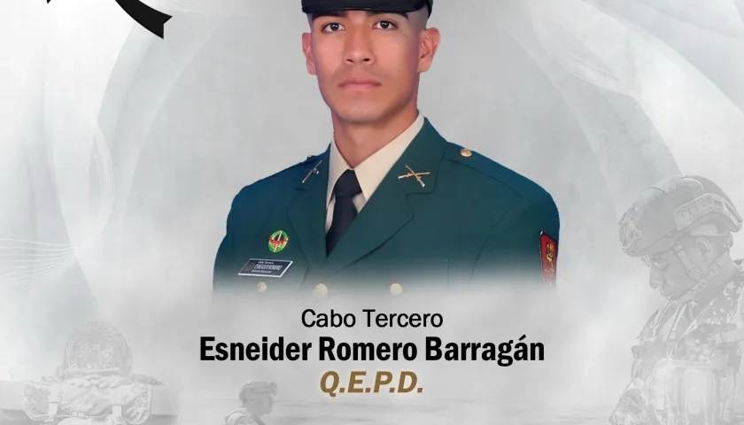 Cabo tercero Esnéider Romero Barragán.