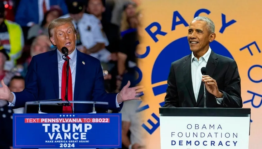 El presidente estadounidense Donald Trump / El expresidente Barack Obama. 