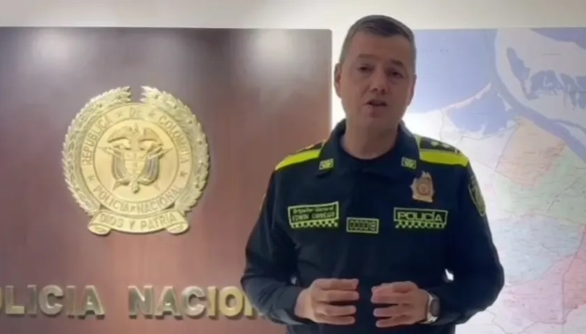 General Edwin Urrego, comandante de la Policía Metropolitana de Barranquilla. 