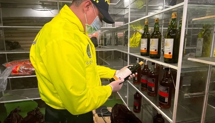 Licor incautado en el Centro de Barranquilla