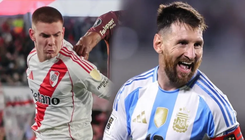 Franco Mastantuono y Lionel Messi.