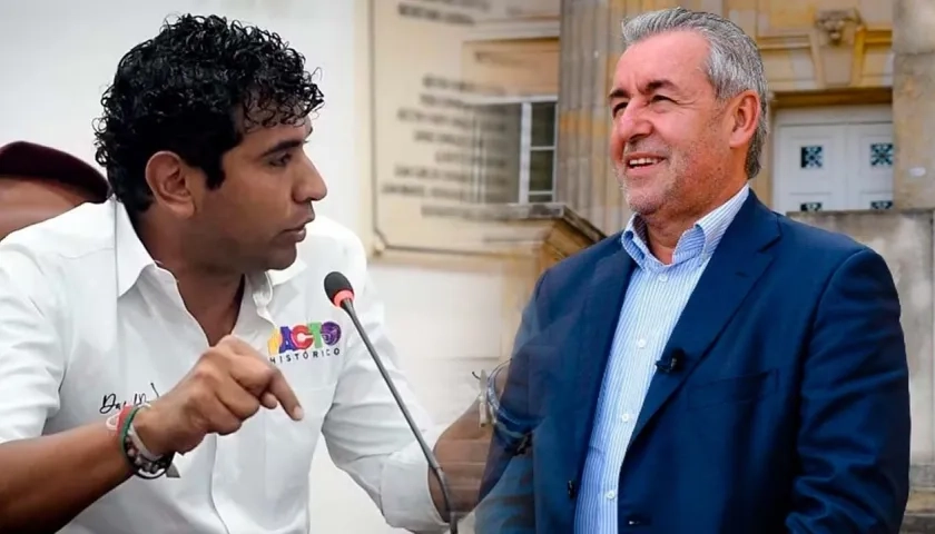 El congresista David Racero y el director del Sena, Jorge Londoño.