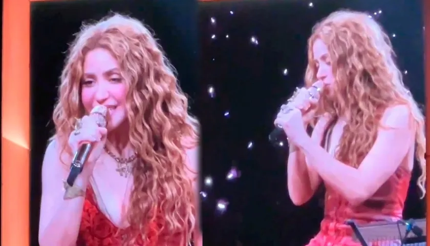 Shakira durante su concierto en la ciudad de Montreal, Canadá. 