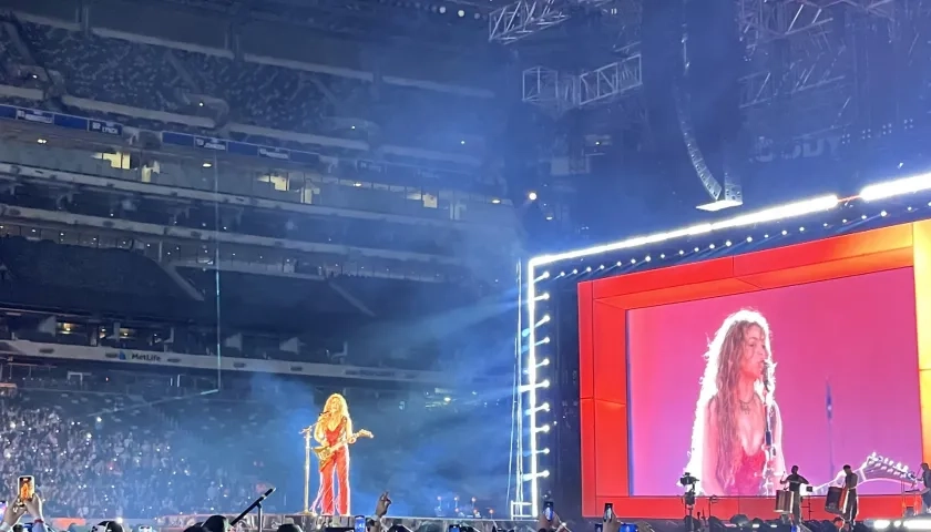 Shakira durante su concierto en Nueva Jersey. 