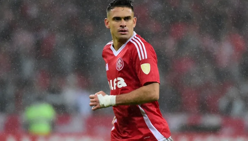 Rafael Santos Borré, autor del gol de la victoria del Internacional sobre Bahía. 