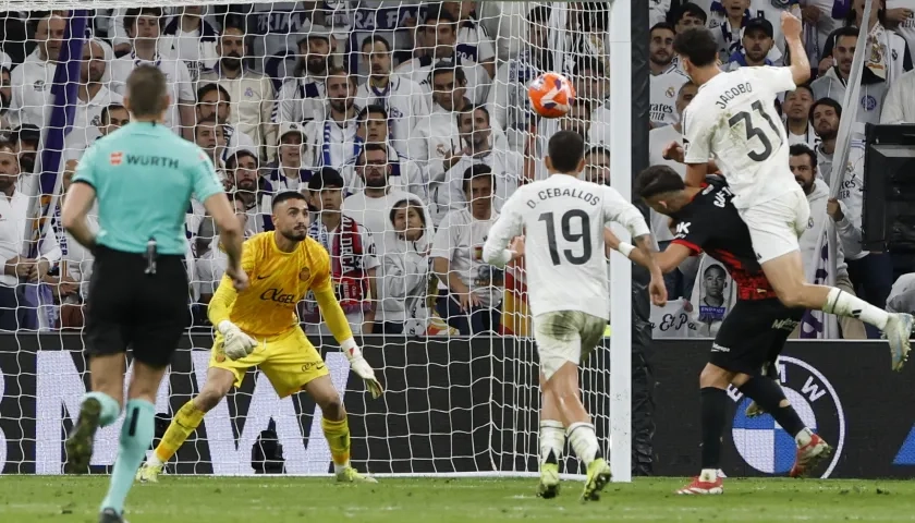 Jacobo Ramón marca el gol del triunfo del Real Madrid ante el Mallorca.