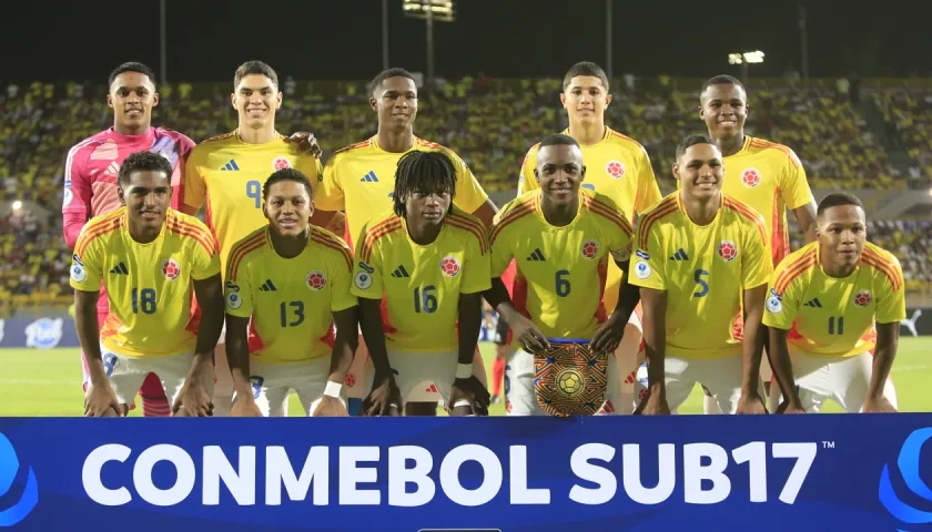 Selección Colombia sub-17 que quedó subcampeona en el Sudamericano de la categoría.