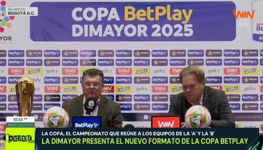 Carlos Mario Zuluaga, presidente de la Dimayor, y Ramón Jesurun. 