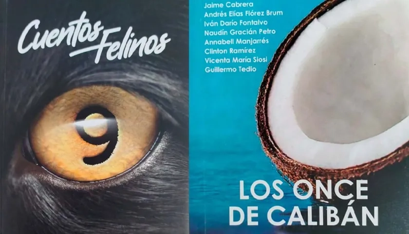 Portadas de los libros “Cuentos felinos 9” y “Los once de Calibán”. 
