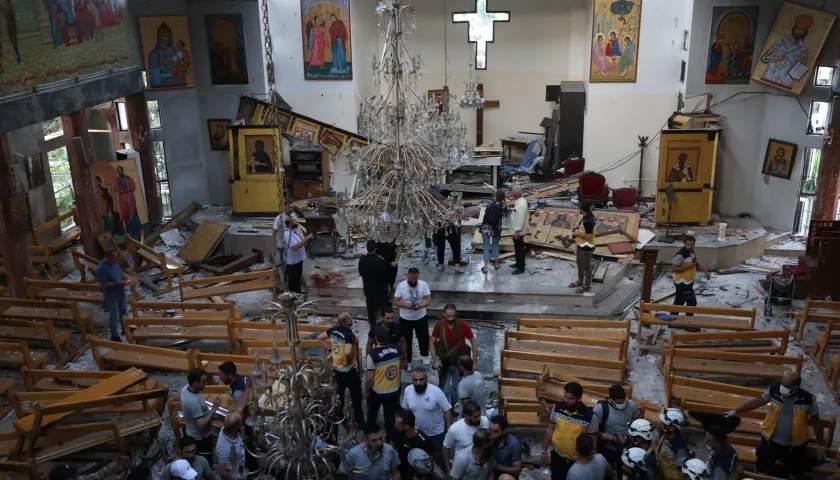 Imagen de la iglesia tras el ataque terrorista.