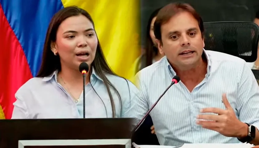 La presidenta del Consejo de Juventud Isabela Bolaño y el diputado Alfredo Varela.