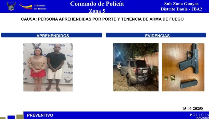 La imagen de la Policía reportando la captura de Miller Bolaños.