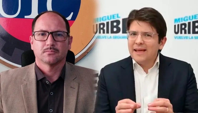 Carlos Sánchez, presidente sindicalista y senador Miguel Uribe.