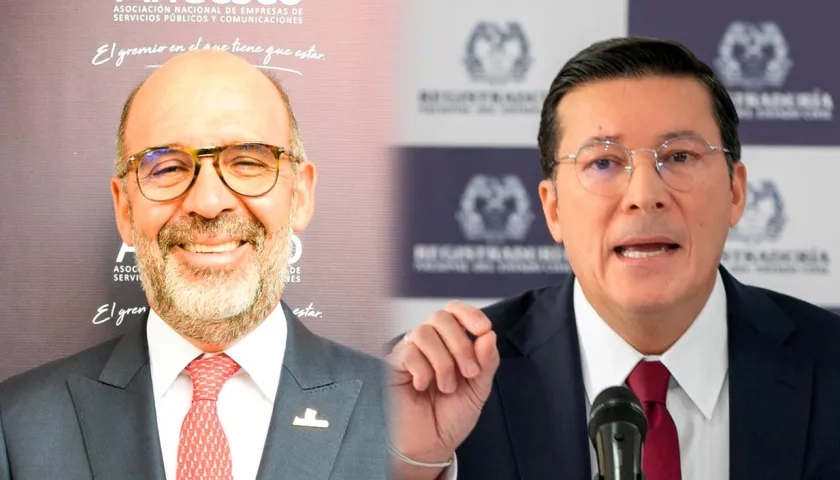 Camilo Sánchez, director del Consejo Gremial, y el Registrador Hernán Penagos.