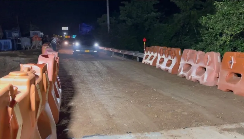 El carril habilitado.