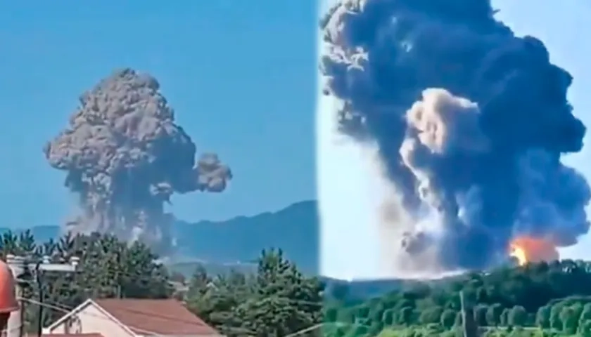 Explosión de la fábrica de juegos artificiales en Changde, China.